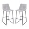 Flash Furniture 30 inch LeatherSoft Bar Height Barstools in Light Gray, PK2 2-ET-ER18345-30-LG-GG - alternate 4